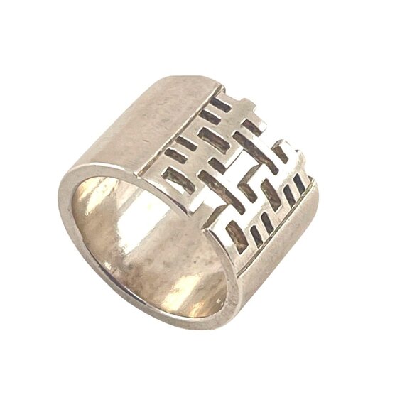 Vintage Silver Smith 925 Size 6 Statement Ring Heavy - Picture 3 of 7
